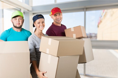 Removal team handling a same-day move in Hendon street access