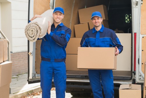 Man And Van Hendon team preparing items safely for a move