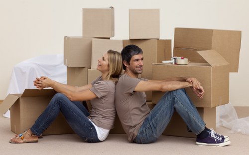 Unpacking boxes in a new Hendon property