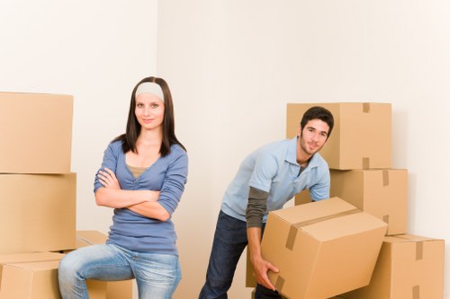 Packed household items prepared for safe storage in Hendon