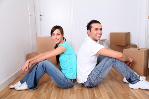 Carefully wrapped household items ready for transport