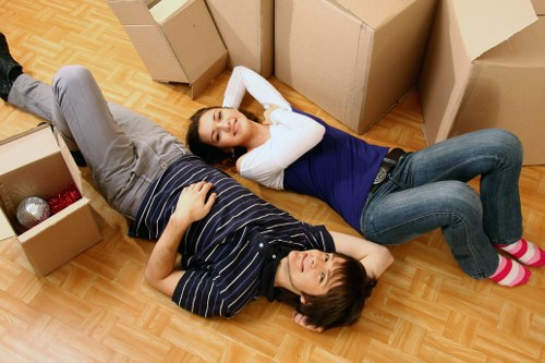 A commercial removals team working around access challenges in Hendon
